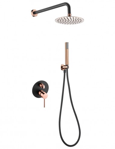 Grifo de ducha para empotrar negro oro rosa