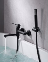 Grifo negro bañera negro ambiente
