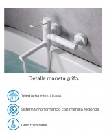 Grifo negro bañera blanco detalles