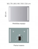 Espejo con luces LED medidas
