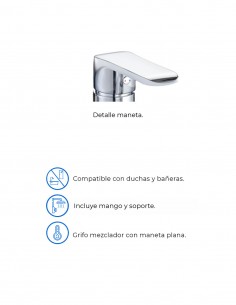 Grifo baño ducha Misuri cromo de Aquassent 2