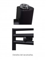 Secatoallas eléctrico negro detalles del toallero