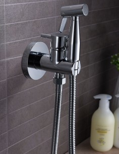 Ducha higiénica inodoro cromo ambiente