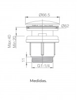 Válvula desagüe cromo de Imex croquis