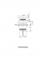 Válvula universal para desagüe croquis
