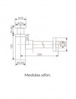 Sifón cromado lavabo croquis