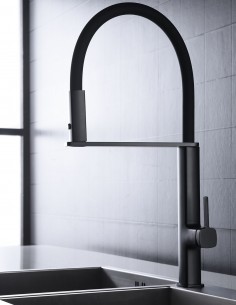 Grifo flexible cocina negro - caño flexible MENORCA de Imex