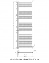 Radiador secatoallas blanco croquis 150x50cm