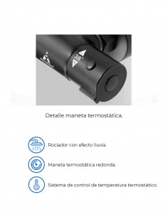 Columna ducha termostática negra modelo NERIS de Aquassent 2
