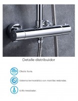 Columna ducha barra extensible termostática distribuidor