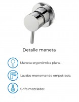 Grifería de empotrar lavabo maneta