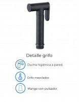 Ducha higiénica negra detalle