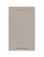 Plato de ducha de resina y carga mineral textura pizarra moka