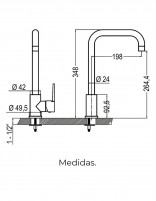 Grifo cocina dorado croquis