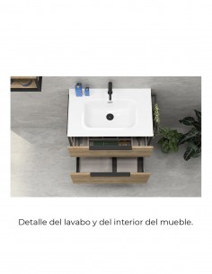 Mueble de baño con lavabo fondo reducido modelo Comet blanco 2