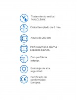 Mampara de ducha angular con perfil inferior datos