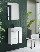 Mueble baño fondo reducido madera blanco