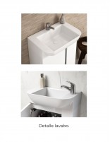 Mueble baño fondo reducido madera detalle lavabos