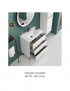 Mueble baño con lavabo fondo reducido madera modelo Siena de Coycama blanco 2
