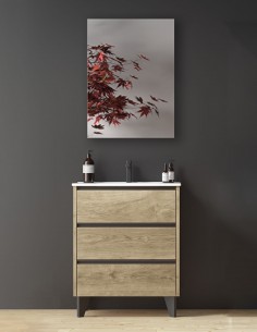 Mueble baño con lavabo fondo reducido madera modelo Siena de Coycama blanco 2