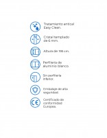 Mampara blanca fijo más abatible datos