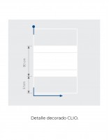 Mampara blanca fijo más abatible croquis decorado