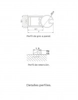 Mampara blanca fijo más abatible detalle perfilería