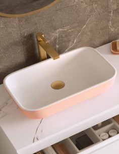 Lavabo moderno blanco - colores rosa