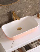 Lavabo moderno blanco - colores rosa