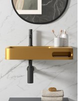 Encimera lavabo frente dorado