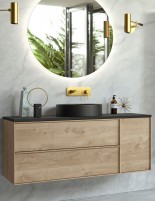 Encimera de mármol para lavabo negra frente