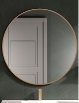 Espejo circular dorado