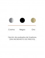 Mueble columna baño opción de tiradores cromo, negro u oro.