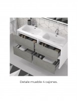Mueble baño 120 cm modelo AZO detalle cajones
