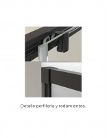 Mampara de ducha negra mate detalle perfilería