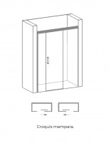 Mampara de ducha negra mate croquis