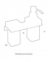 Croquis Portavaso + dosificador jabón - PLEXO negro de PyP