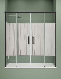 Mampara de bañera negra modelo Jazz 2