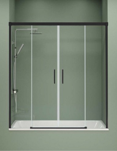 Mampara de bañera negra modelo Jazz