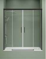 Mampara de bañera negra modelo Jazz