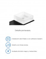 Portavasos de baño a pared modelo PLEXO negro de PyP - detalles