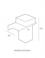Portavasos modelo PLEXO negro de PyP - medidas