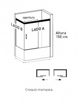 Mampara para bañera negra croquis