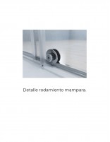 Mampara de ducha negra sin guía superior modelo Lizana Black Line rodamientos