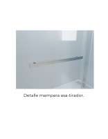 Mampara de ducha negra sin guía superior modelo Lizana Black Line toallero