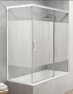 Mampara bañera transparente modelo Jazz frontal + lateral fijo 2