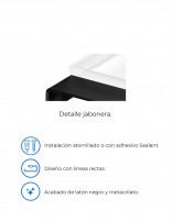Jabonera negra a pared modelo PLEXO de PyP - detalles
