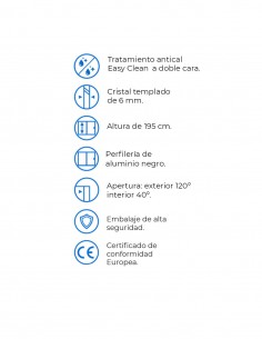 Mampara de ducha abatible negra modelo ON OFF 2