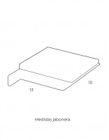 Jabonera a pared negra modelo PLEXO de PyP - medidas