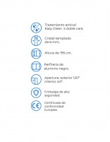 Mampara negra abatible datos